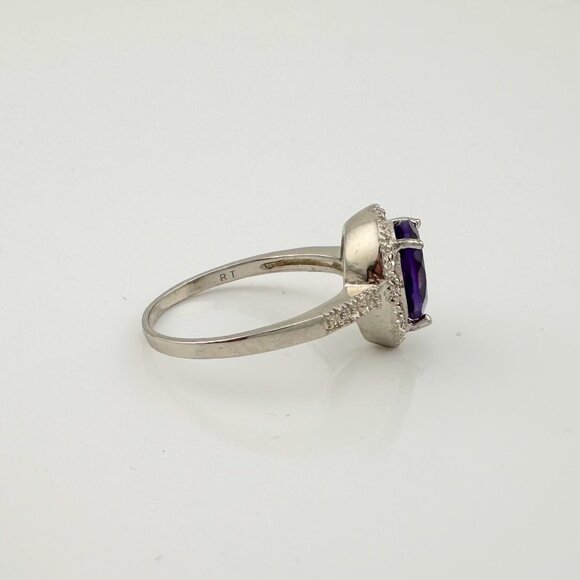 2.24 Carat Natural Amethyst Ring Size 8.25 - Sterling Silver Setting - Diamond A - Picture 13 of 16